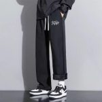 Men's Fleece-Lined Sweatpants - Black Relaxed Fit Joggers for Winter